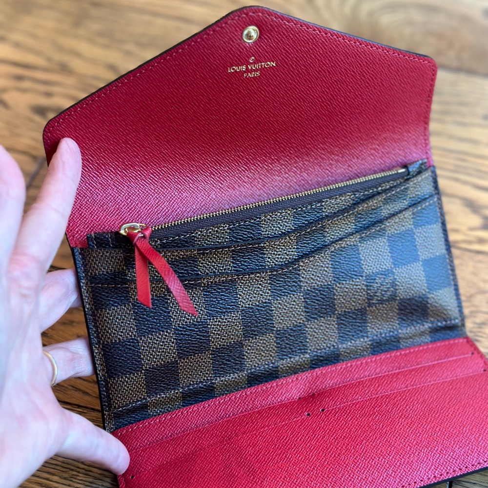 Louis Vuitton Damier Ebene Josephine Red Wallet